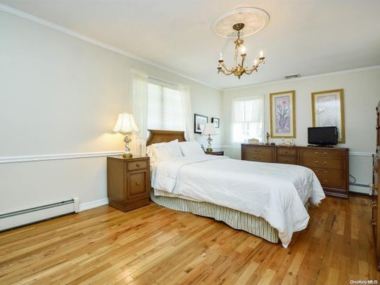 Bedroom, Chandelier, Interior, Wood Texture Flooring