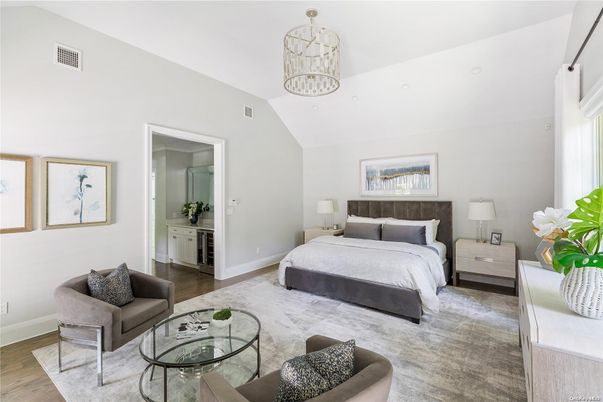 Bedroom, Chandelier, Interior, Wood Texture Flooring