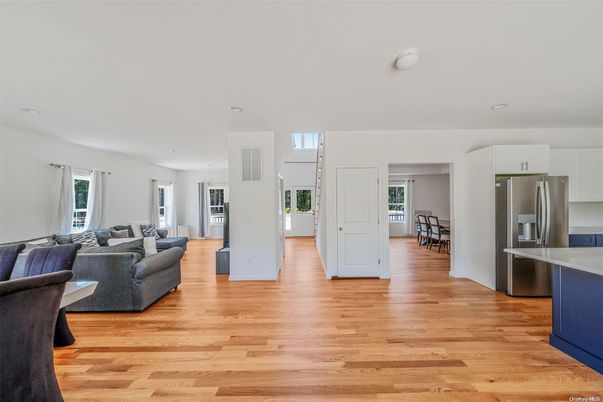 Interior, Kitchen, Living room, Recessed Lighting, Stainless Steel Appliances, Wood Texture Flooring