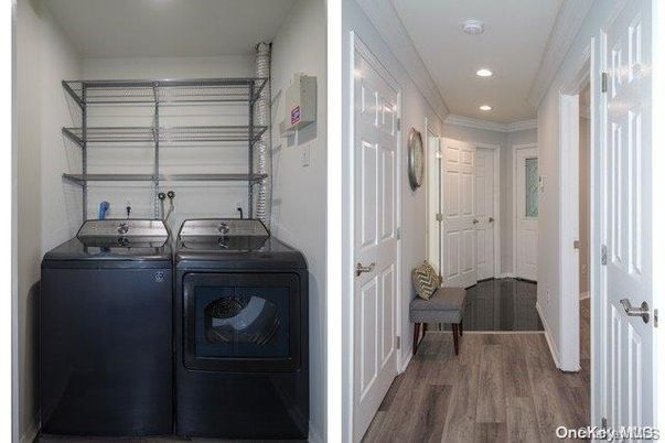 Interior, Recessed Lighting, Utility Closets, Washer, Wood Texture Flooring