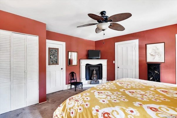 Bedroom, Fireplace, Interior
