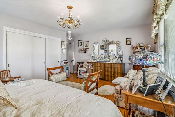Bedroom, Chandelier, Interior, Wood Texture Flooring