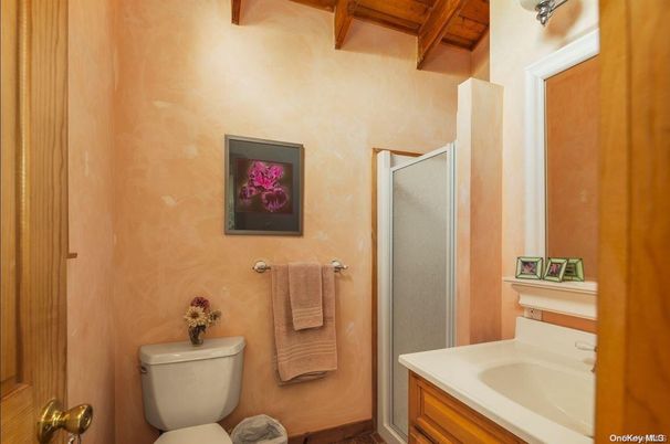 Bathroom, Interior, Wooden Beams