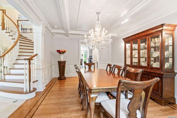 Chandelier, Dining room, Interior, Wood Texture Flooring