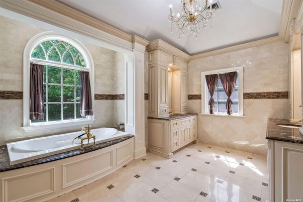 Bathroom, Chandelier, Interior