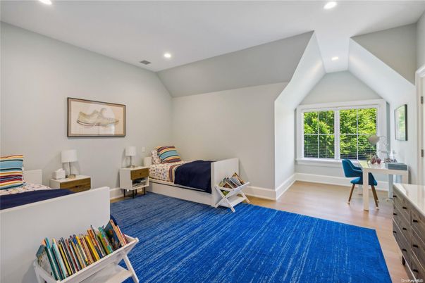 Bedroom, Home Office, Interior, Recessed Lighting, Wood Texture Flooring