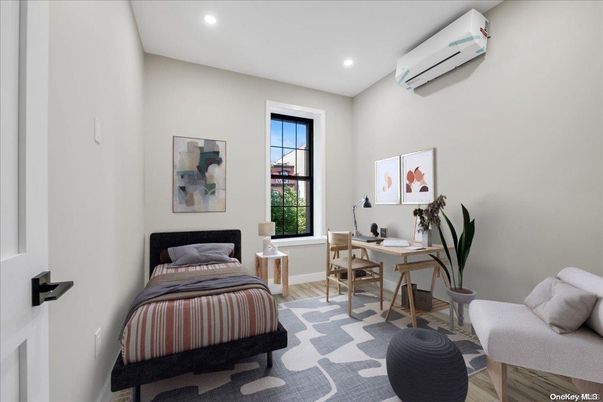 Bedroom, Home Office, Interior, Recessed Lighting, Wood Texture Flooring