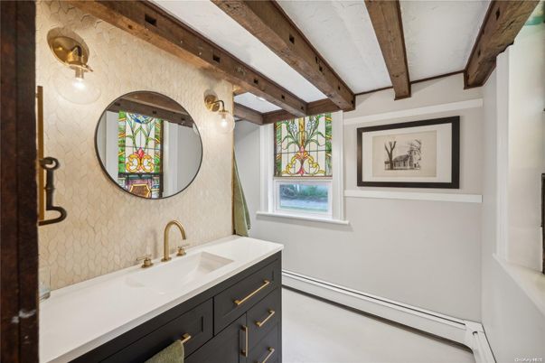 Bathroom, Interior, Wooden Beams