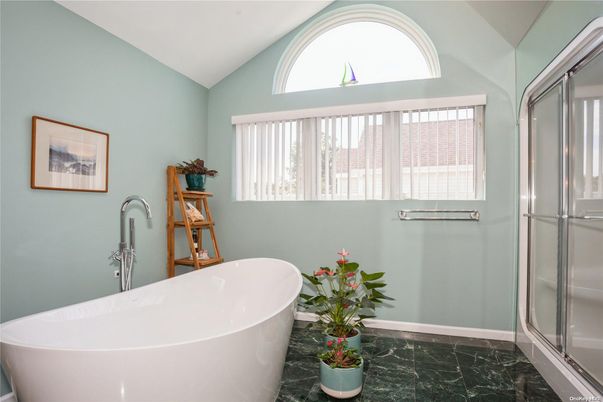 Bathroom, Free Standing Baths, Glass Shower, Interior, Marble
