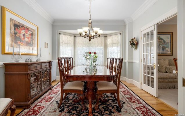 Chandelier, Dining room, Interior, Wood Texture Flooring