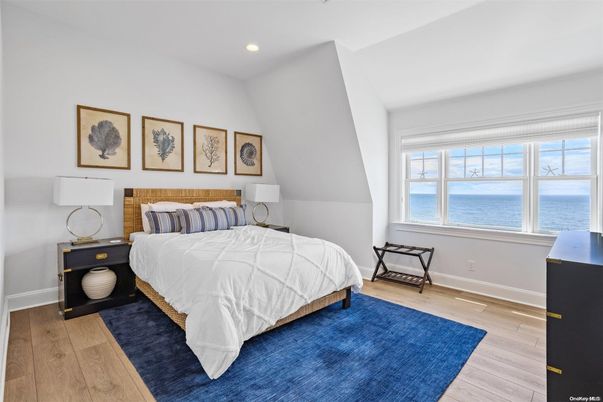 Bedroom, Interior, Recessed Lighting, Water, Wood Texture Flooring