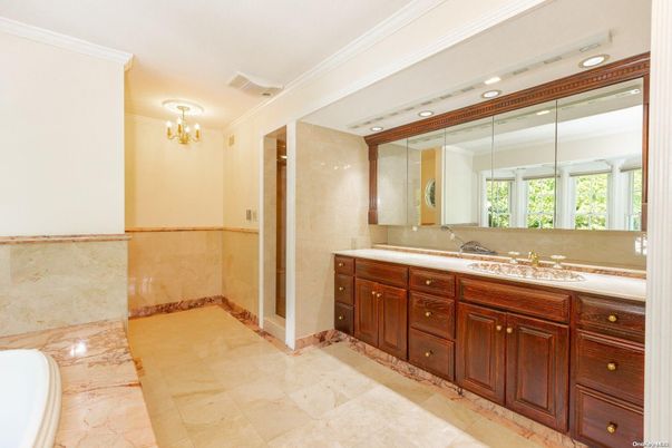 Bathroom, Chandelier, Interior, Recessed Lighting