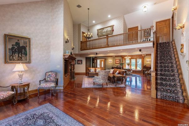Chandelier, Interior, Living room, Recessed Lighting, Wood Texture Flooring