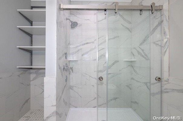 Bathroom, Glass Shower, Interior, Marble Walls