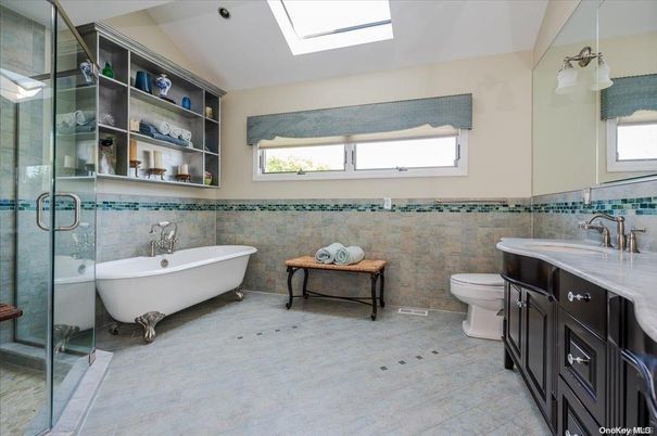Bathroom, Dual Sink Vanities, Free Standing Baths, Glass Shower, Interior