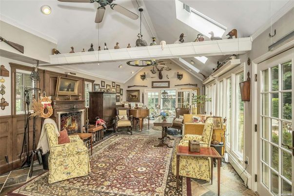 Fireplace, Interior, Living room, Piano, Wooden Beams