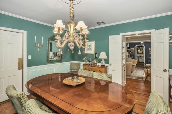 Chandelier, Dining room, Interior, Wood Texture Flooring