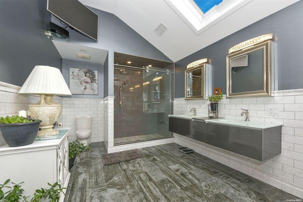 Bathroom, Dual Sink Vanities, Glass Shower, Interior