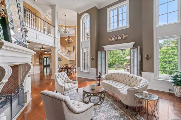 Chandelier, Fireplace, Interior, Living room, Wood Texture Flooring