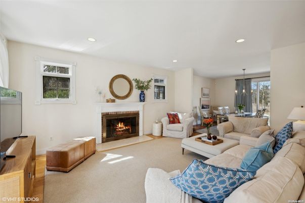 Dining room, Fireplace, Interior, Living room, Pendant Lights, Recessed Lighting