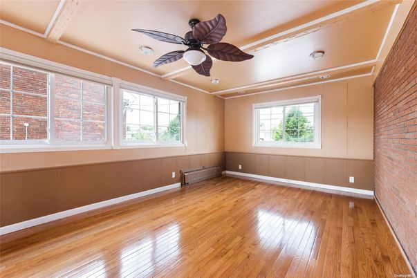 Empty room, Interior, Stone Walls, Wood Texture Flooring