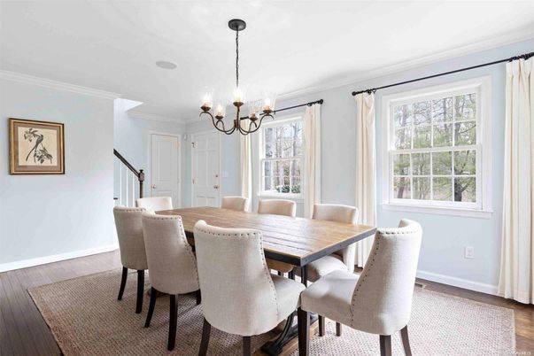 Chandelier, Dining room, Interior, Wood Texture Flooring