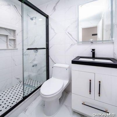 Bathroom, Glass Shower, Interior, Marble, Marble Walls