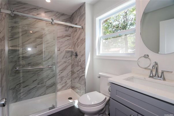 Bathroom, Glass Shower, Interior, Marble Walls