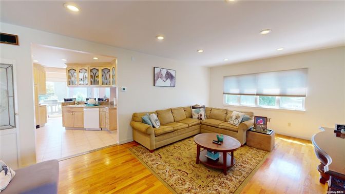 Interior, Kitchen, Living room, Recessed Lighting, Wood Texture Flooring