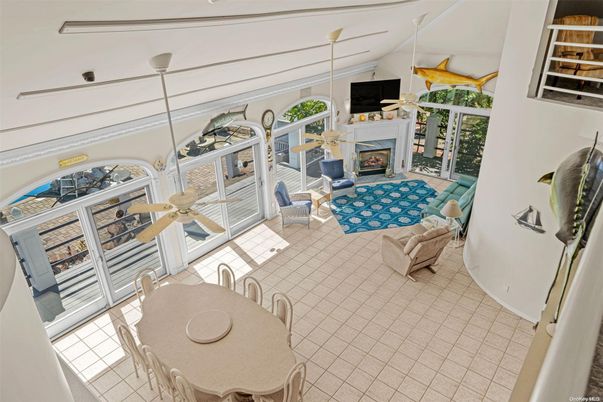 Dining room, Fireplace, Interior, Living room, Pendant Lights