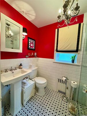 Bathroom, Chandelier, Interior