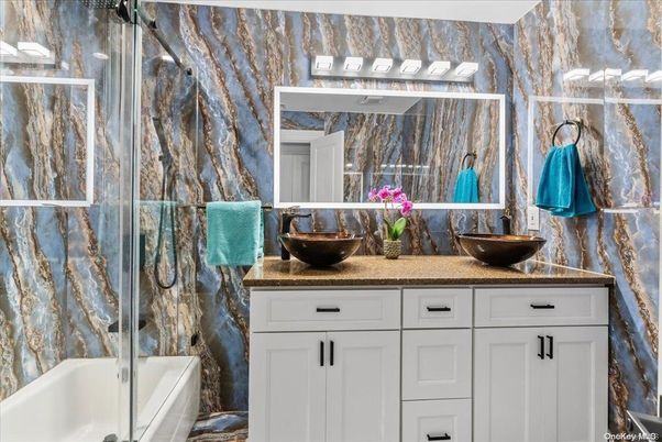 Bathroom, Dual Sink Vanities, Glass Shower, Interior