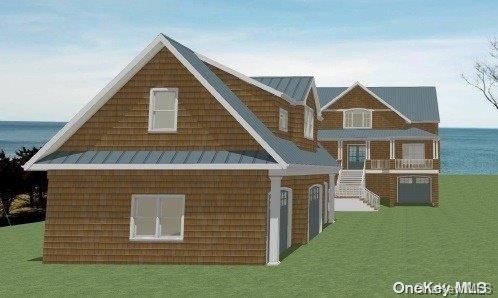 Exterior, Facade, Water, Brick Traditional