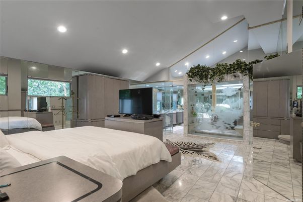Bedroom, Interior, Marble, Recessed Lighting