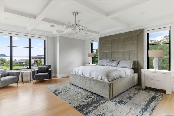 Bedroom, Interior, Pendant Lights, Wood Texture Flooring