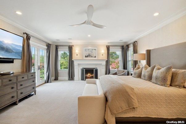 Bedroom, Fireplace, Interior, Recessed Lighting