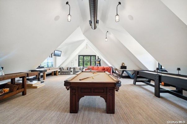 Billiard Table, Game Room, Interior, Pendant Lights