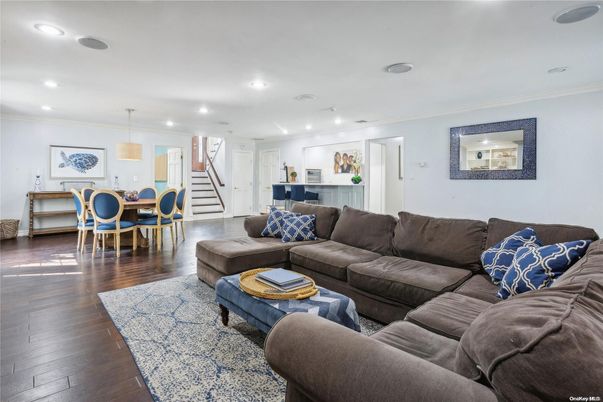 Dining room, Interior, Kitchen, Living room, Pendant Lights, Recessed Lighting, Wood Texture Flooring