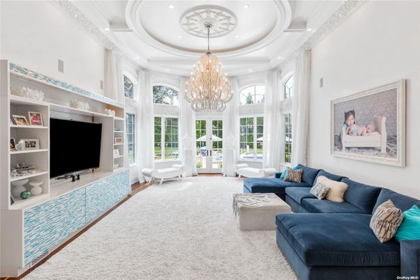 Chandelier, Interior, Living room, Recessed Lighting