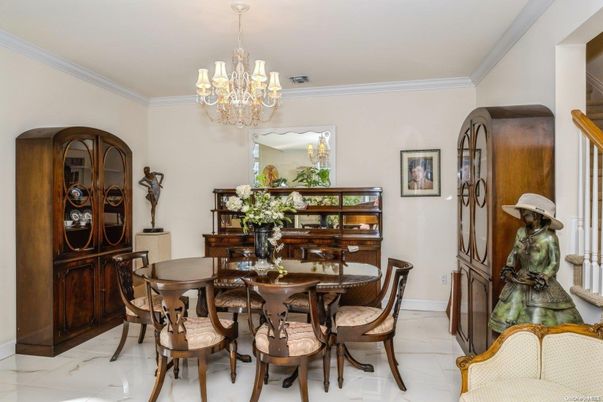 Chandelier, Dining room, Interior, Marble