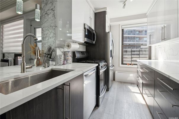 Interior, Kitchen, Marble Walls, Stainless Steel Appliances