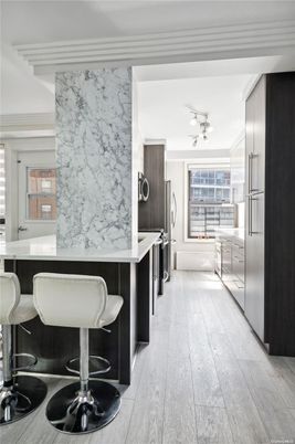 Interior, Kitchen, Marble Walls, Wood Texture Flooring
