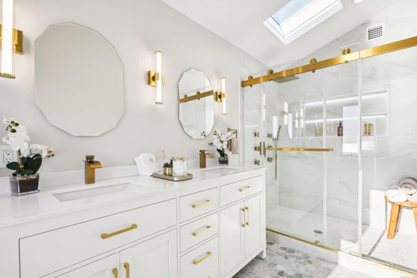 Bathroom, Dual Sink Vanities, Glass Shower, Interior