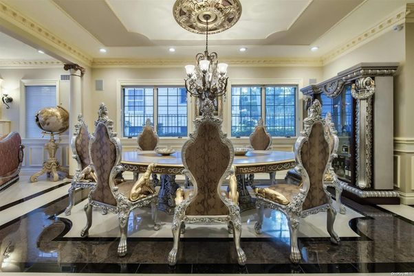 Chandelier, Dining room, Interior, Recessed Lighting