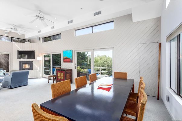 Dining room, Fireplace, Interior, Living room, Recessed Lighting
