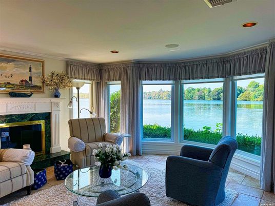 Fireplace, Interior, Living room, Recessed Lighting, Water