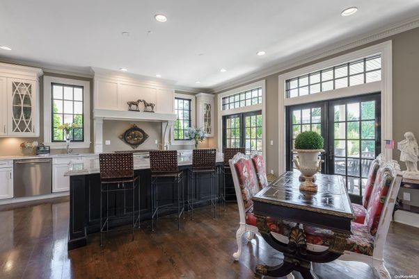 Dining room, Interior, Kitchen, Recessed Lighting, Wood Texture Flooring