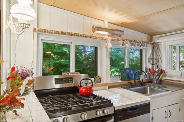 Interior, Kitchen, Stainless Steel Appliances, Tile Countertops