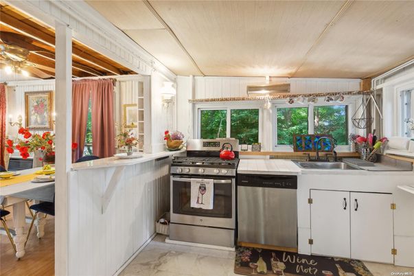 Interior, Kitchen, Marble, Stainless Steel Appliances, Wood Texture Flooring