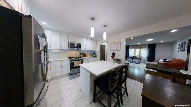 Interior, Kitchen, Living room, Pendant Lights, Recessed Lighting, Stainless Steel Appliances, Wood Texture Flooring